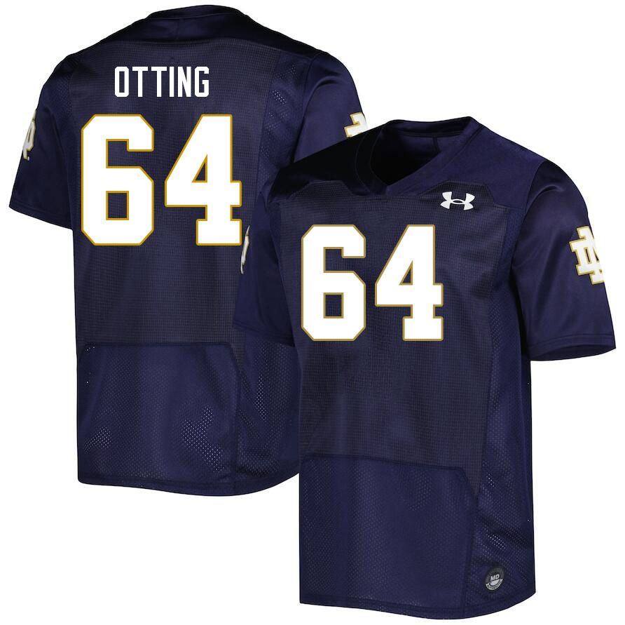 Men #64 Joe Otting Notre Dame Fighting Irish College Football Jerseys Stitched Sale-Navy